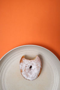 Directly above shot of dessert in plate