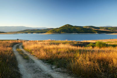 Scenic view of land against sky