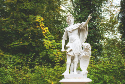 Low angle view of statue in park