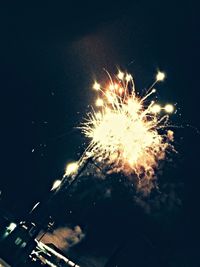 Low angle view of firework display