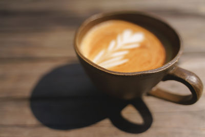 Close-up of coffee on table