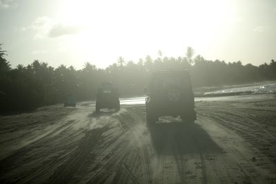 Sun shining over landscape