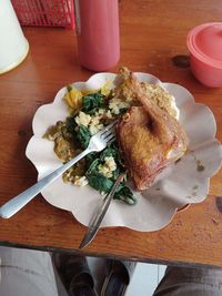 Close-up of food on table