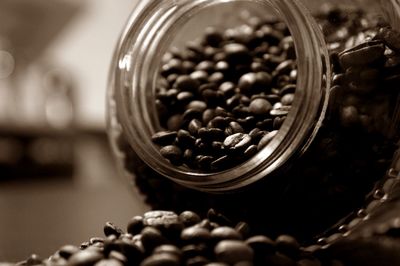 Close-up of coffee in jar
