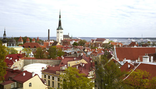 High angle shot of townscape