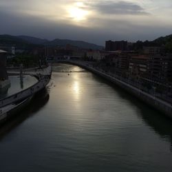 View of river with buildings in background