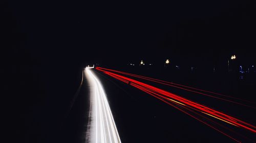 Light trails on highway at night