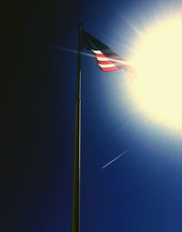 Low angle view of american flag