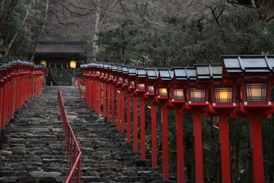 View of red built structure