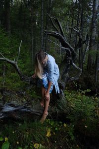 Full length of woman in forest