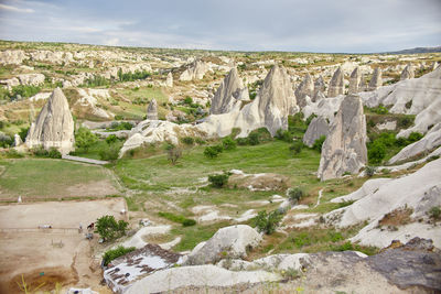 Scenic view of rock formations against sky