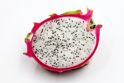 High angle view of strawberry over white background