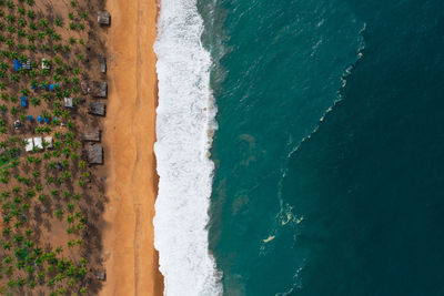 High angle view of beach