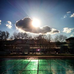 Sun shining through clouds