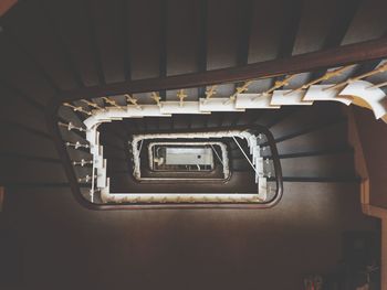 Directly above shot of empty steps in building