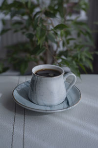 Close-up of coffee on table