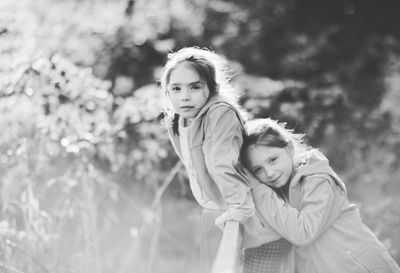 Portrait of cute siblings