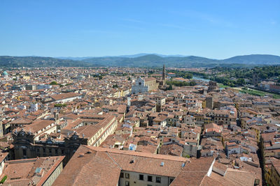 High angle view of townscape against sky