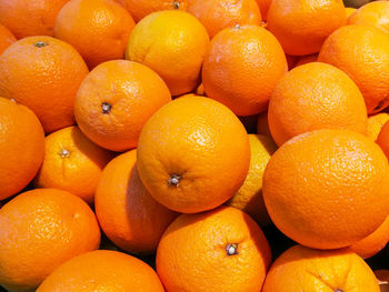 Full frame shot of oranges in market