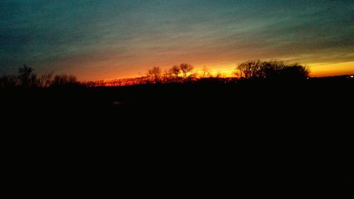 Silhouette trees against sky during sunset