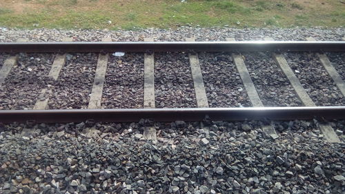 High angle view of railroad track