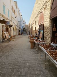 Empty alley amidst buildings in city