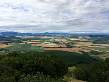 Scenic view of landscape against cloudy sky