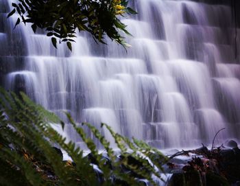 Low angle view of waterfall