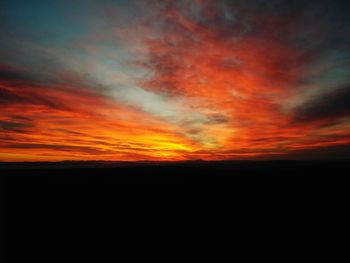 Scenic view of dramatic sky at sunset