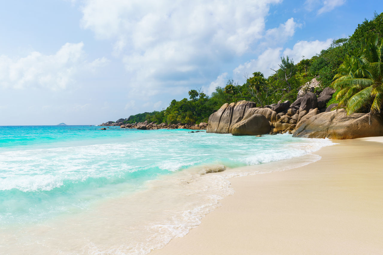 PANORAMIC VIEW OF BEACH AGAINST SKY