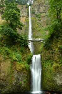 Low angle view of multnomah falls