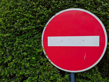 Close-up of road sign