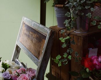 Close-up of flower bouquet against plants