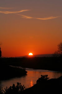 Scenic view of lake during sunset