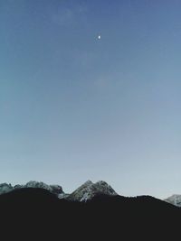 Scenic view of mountains against clear sky