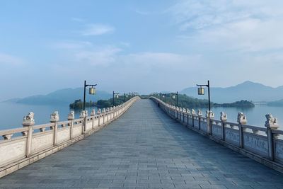 View of bridge over sea against sky