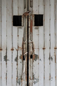 Full frame shot of old door