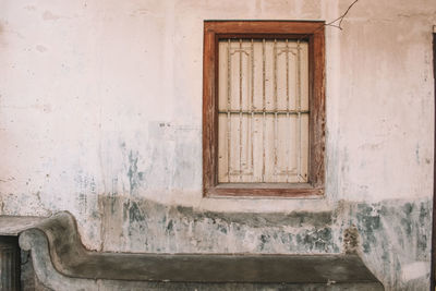 Closed door of old building
