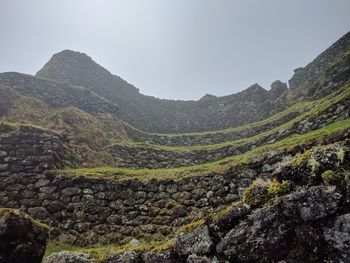Scenic view of mountains against clear sky