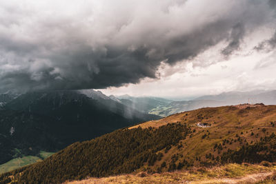 Rain clouds over the dolomites