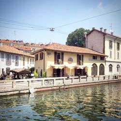 View of canal along buildings