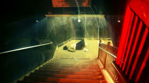 Staircase at night