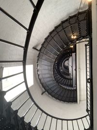 Directly below shot of spiral staircase in building