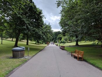 Empty bench in park