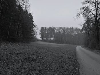 Road amidst trees against sky