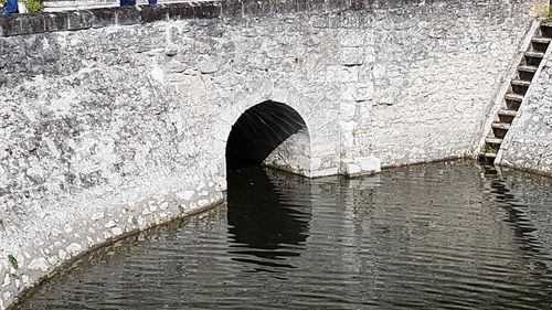 High angle view of bridge over river