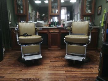 Empty chairs and tables at home