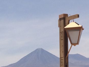 Low angle view of mountain against clear sky