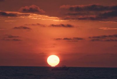 Scenic view of sunset over sea