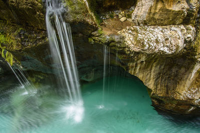 Scenic view of waterfall